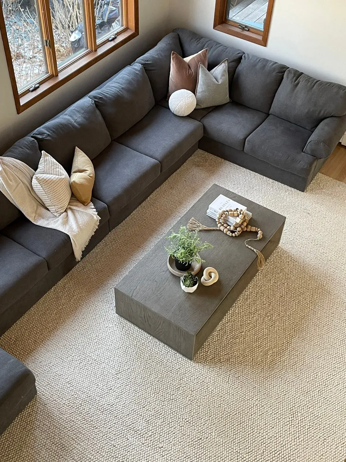 The living room seen from the balcony above