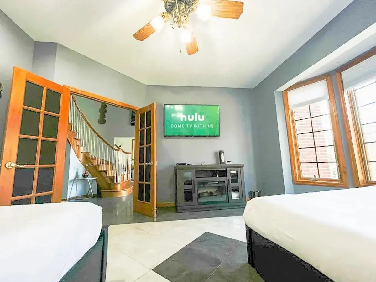 A bedroom beside the stair