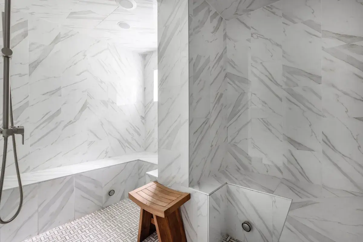 The marble steam room